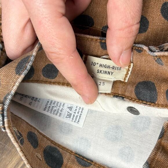 Size 23 MADEWELL 10" High-Rise Skinny Jeans in Leopard Tan Cut - Picture 8 of 10